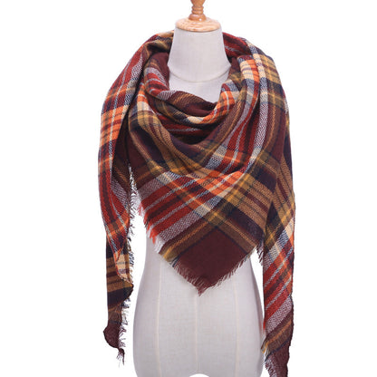 Autumn Plaid Cashmere Wrap