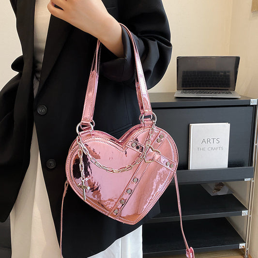 Chain Heart-shaped Bags Large Capacity Love Shoulder Bag For Women Valentine's Day