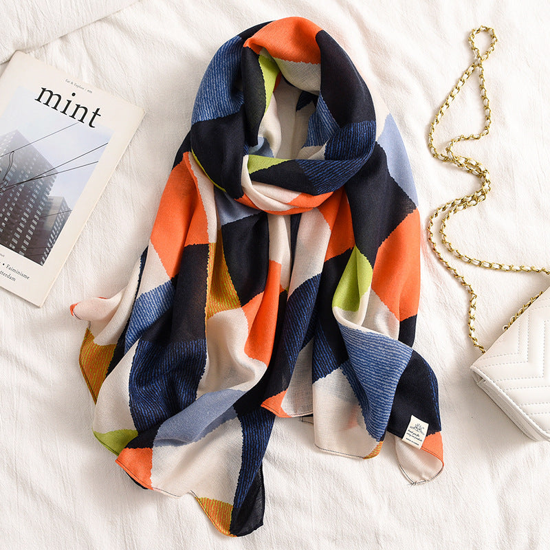 Scarf Female Autumn And Winter Travel Decoration Thin Cotton And Linen Long Shawl