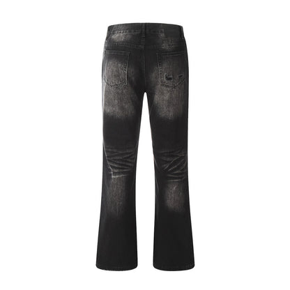 Men’s Washed White Bootcut Denim Jeans