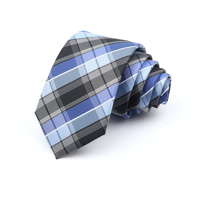 Modern Plaid Skinny Tie for Men