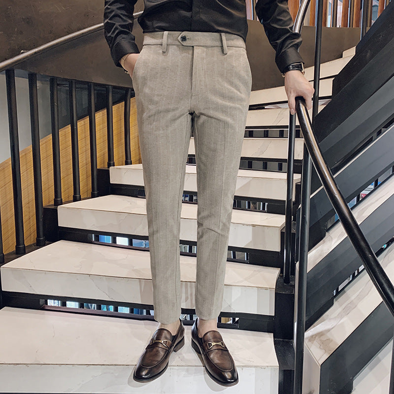 Winter Warmth Woolen Slim Fit Pencil Pants for Men
