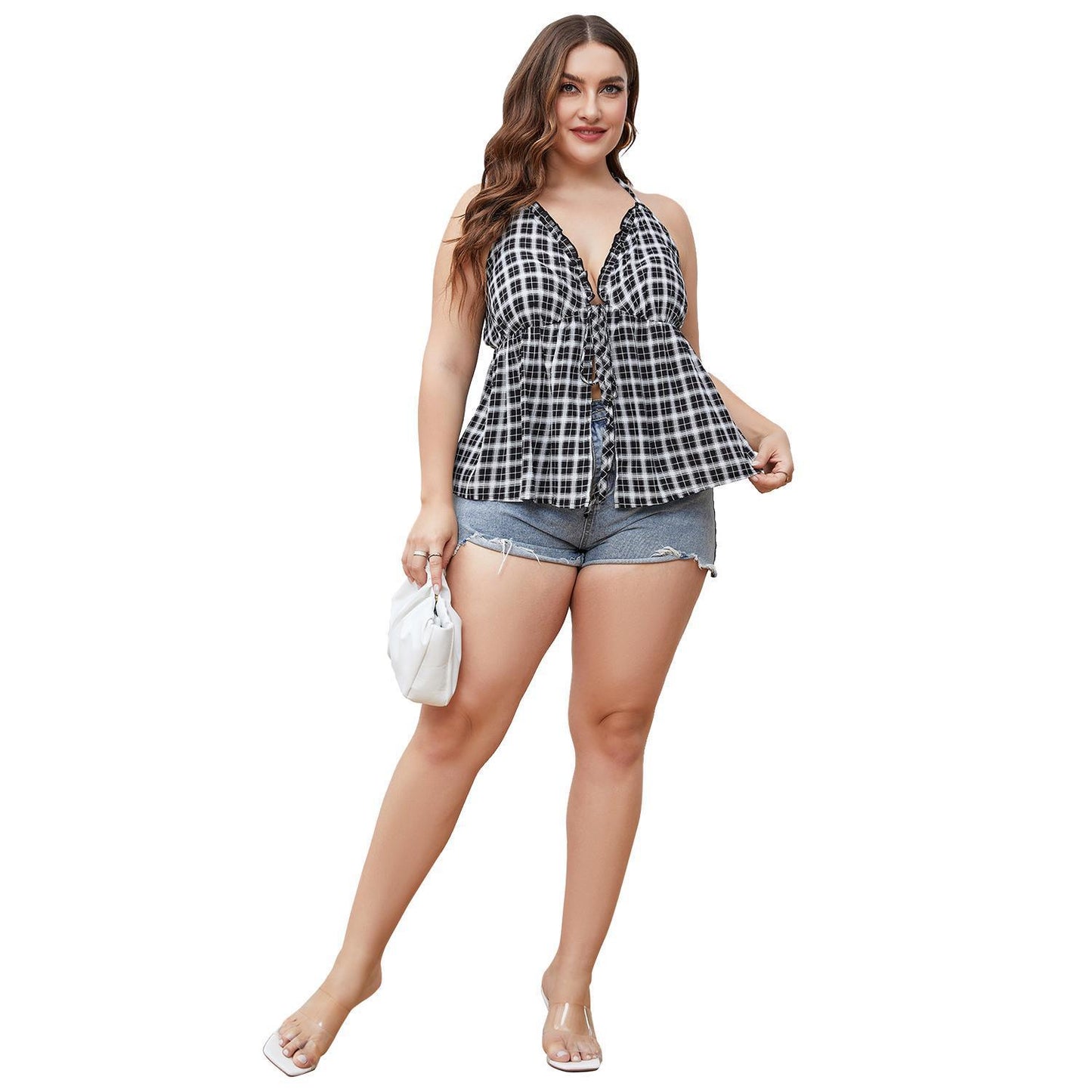 Plaid Perfection Plus Size Tube Blouse