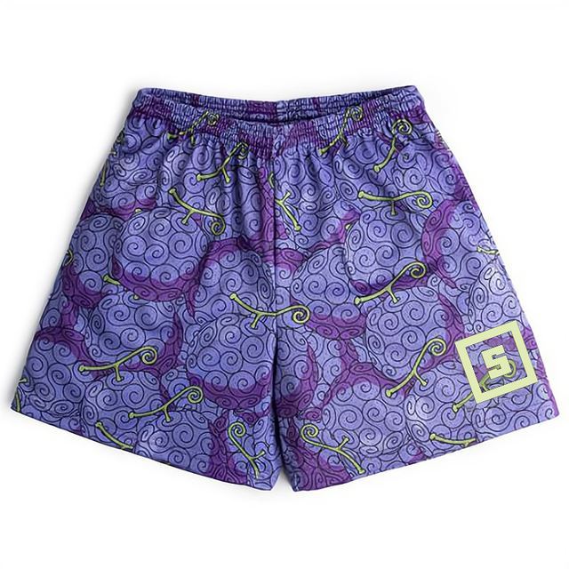 Anime Workout Shorts – Men’s Devil Fruit Training Apparel