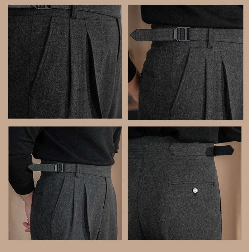 Retro Refined High-Waisted Trousers