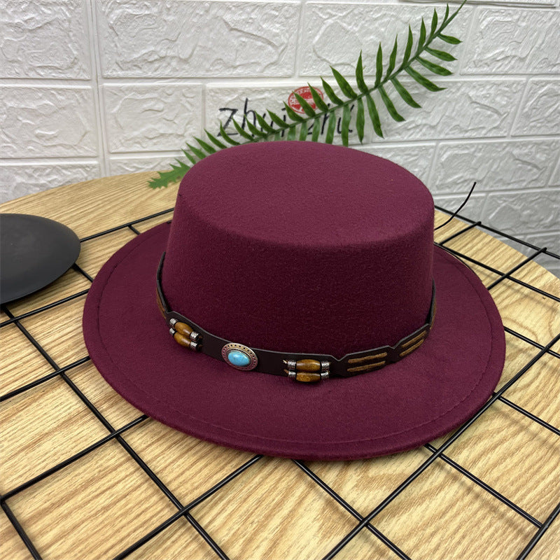 Vintage Luxe Flat Crown Hat