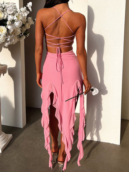 Flirty Ruffle Strap Maxi
