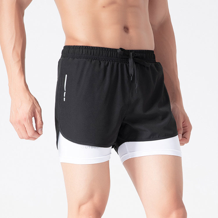 Men’s Double-Layer Training Shorts – Quick-Dry Activewear