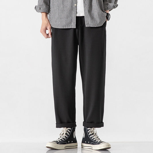 Casual Comfort Loose Cropped Cotton Pants for Men