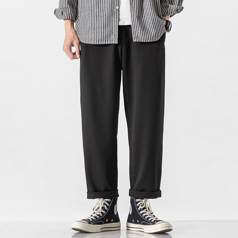 Casual Comfort Loose Cropped Cotton Pants for Men