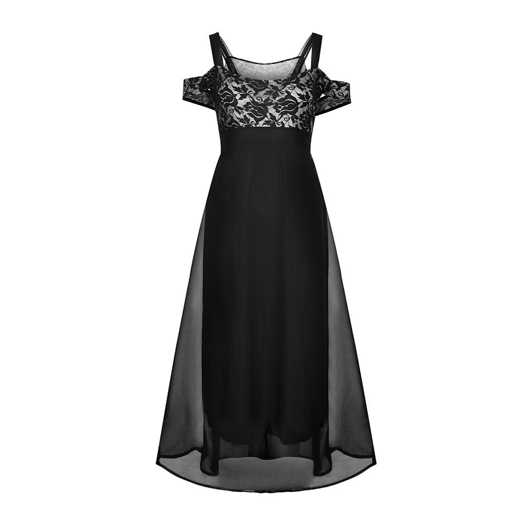 Lace Blossom Off-Shoulder Dress