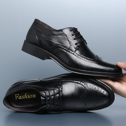 Urban Carved Leather Block Slip-Ons for Men