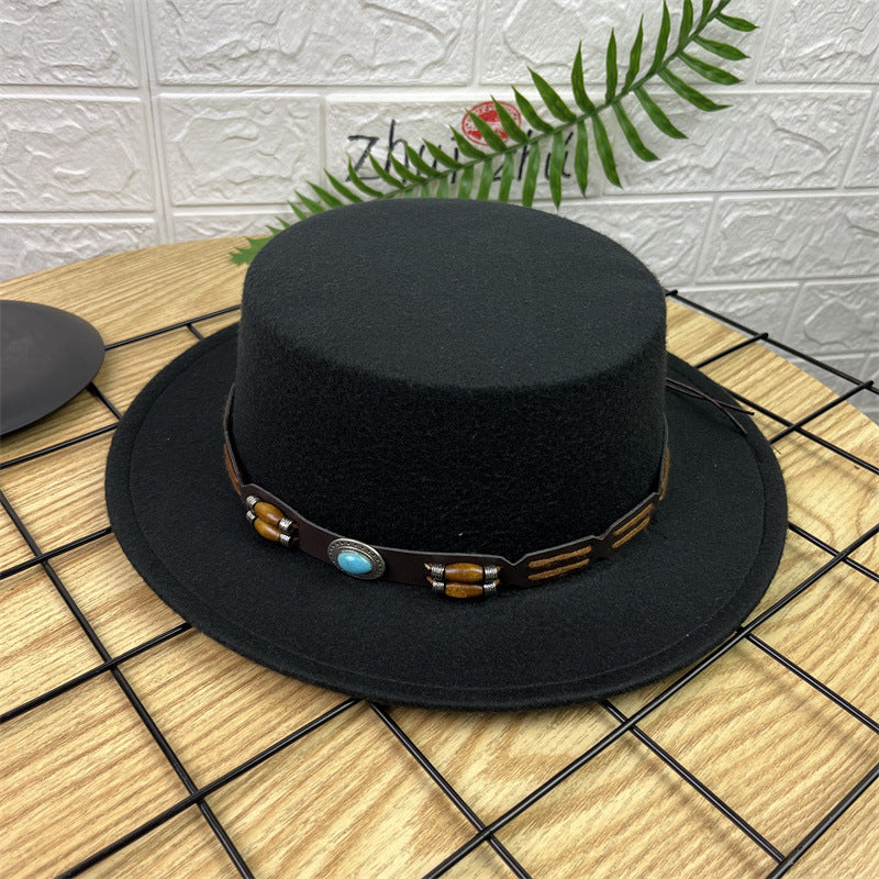 Vintage Luxe Flat Crown Hat