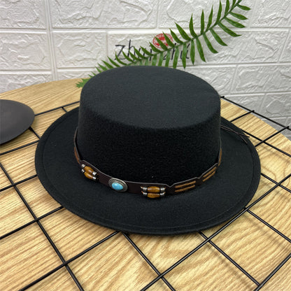 Vintage Luxe Flat Crown Hat