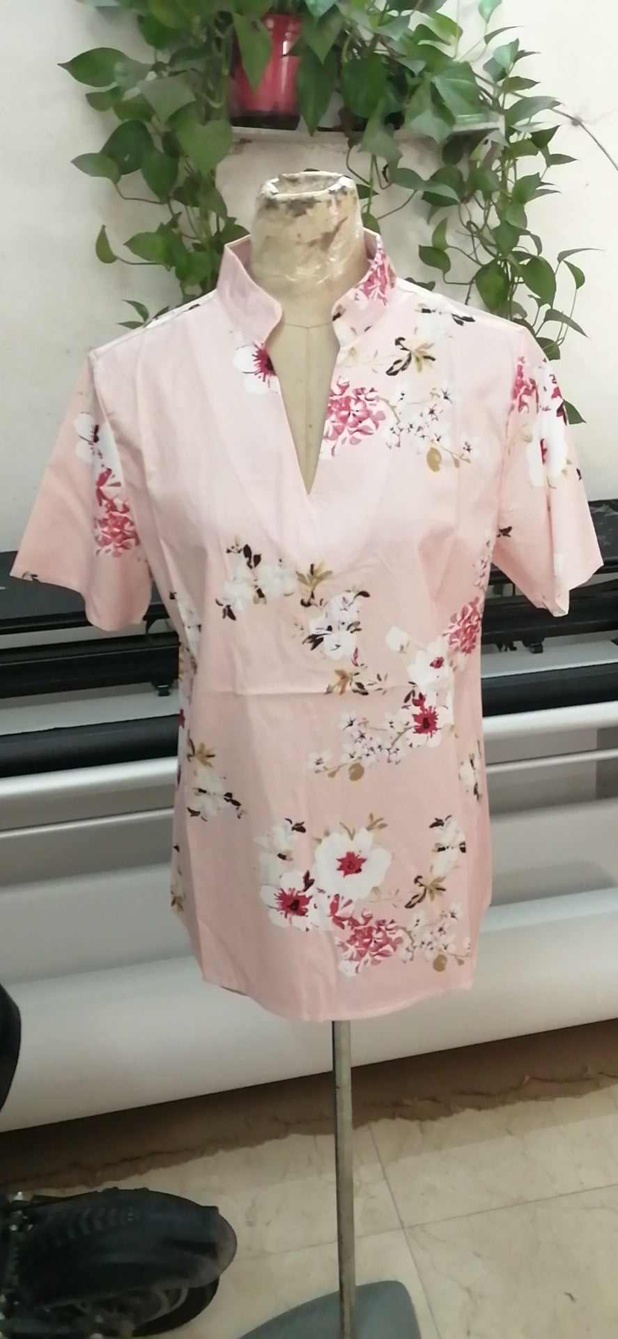 Vibrant Blooms Plus Size Shirt – Short Sleeve Style