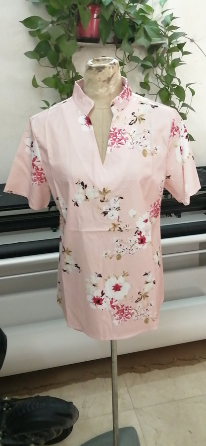 Vibrant Blooms Plus Size Shirt – Short Sleeve Style