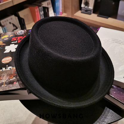 Classic Woolen Hat with Curly Brim