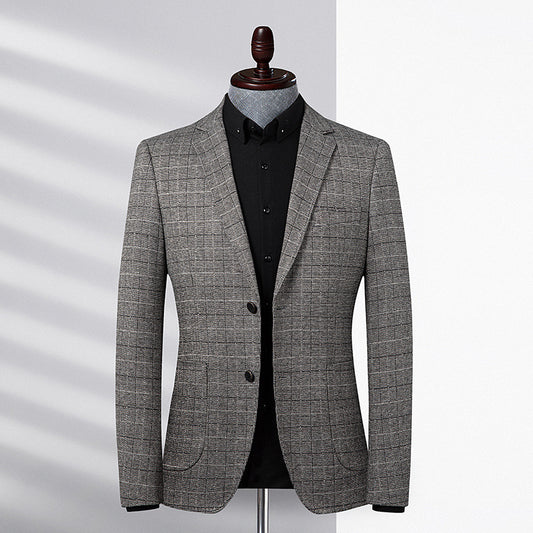 Dynamic Plaid Slim Fit Jacket