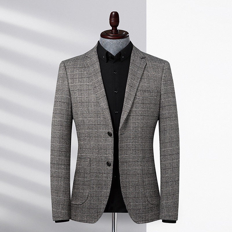 Dynamic Plaid Slim Fit Jacket