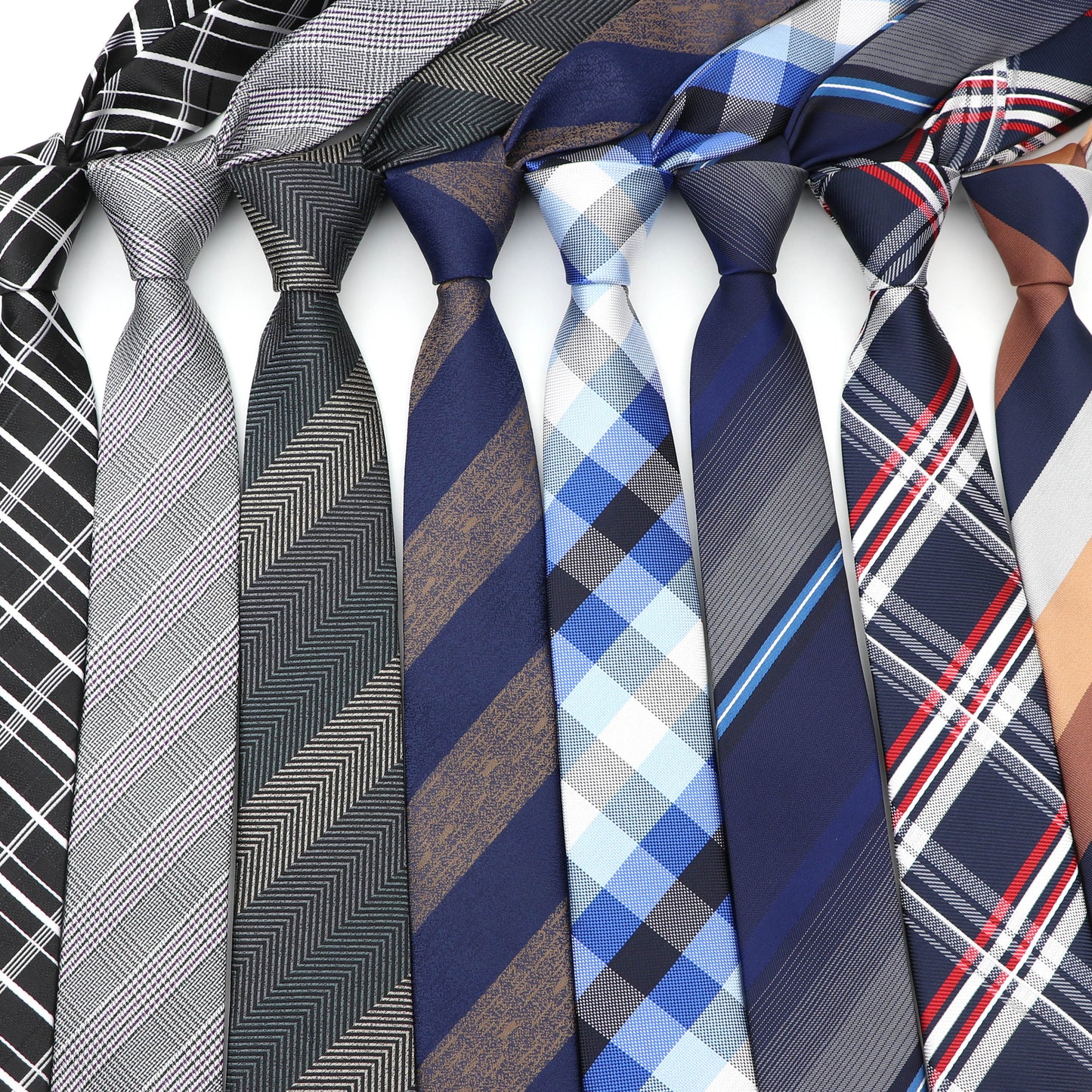 Modern Plaid Skinny Tie for Men