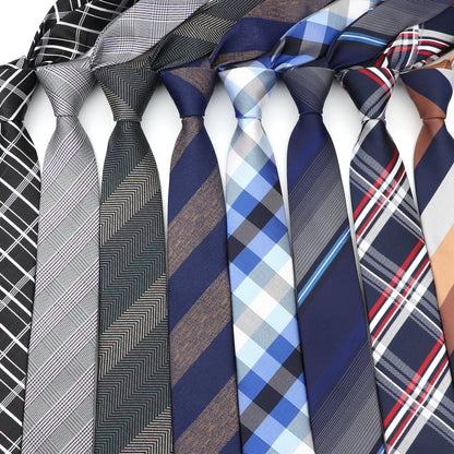Modern Plaid Skinny Tie for Men