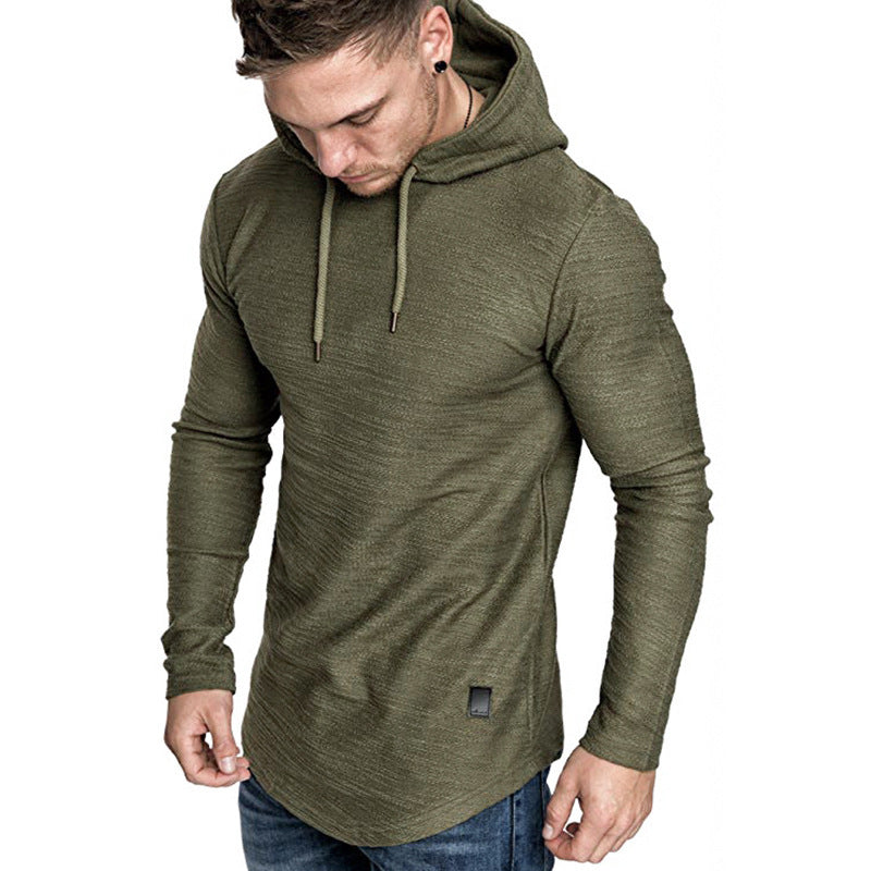 Men’s Athletic Hoodie T-Shirt – Slim Long Sleeve Workout Top