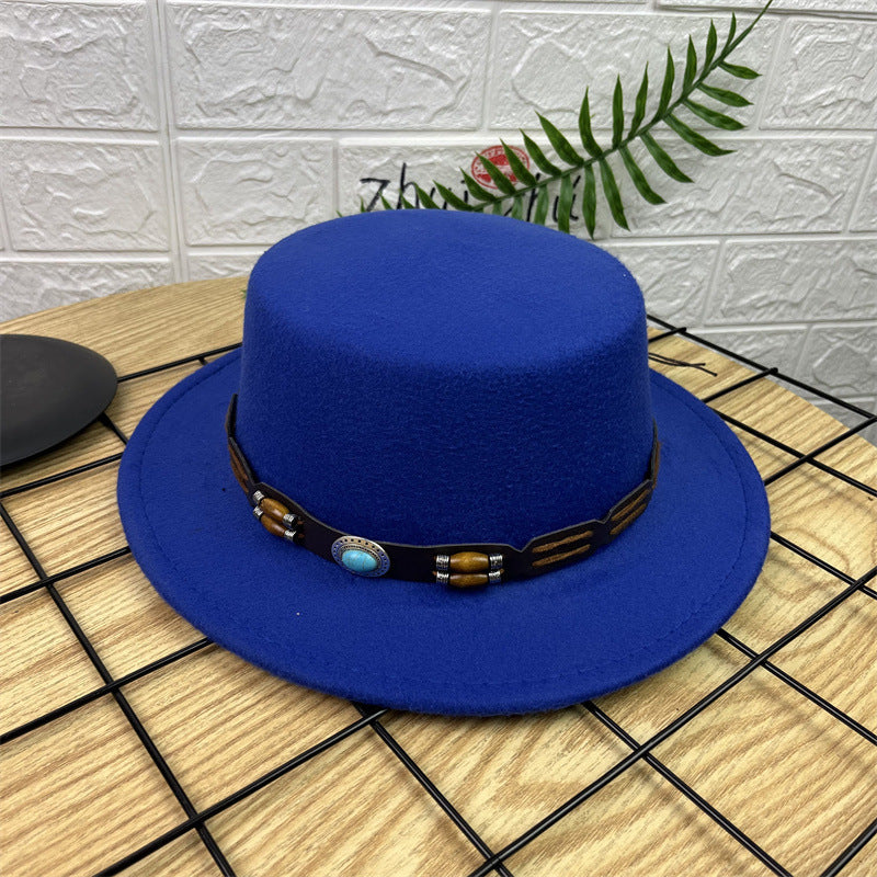 Vintage Luxe Flat Crown Hat