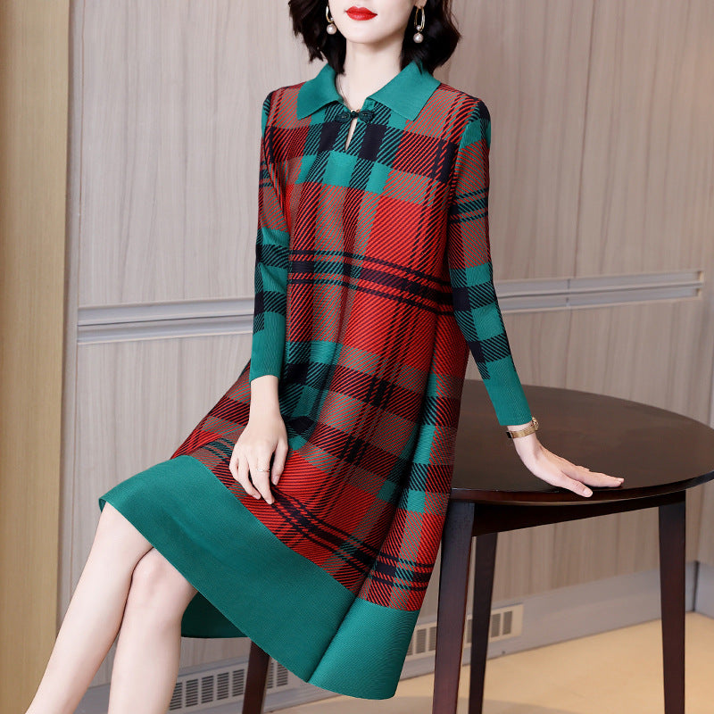 Sophisticated Pleats Mother’s Dress