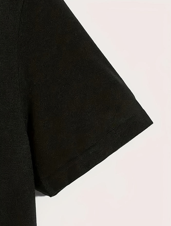 Black t-shirt on a white background