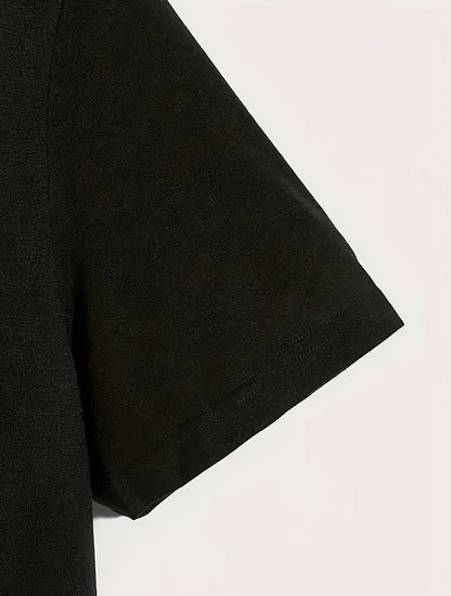 Black t-shirt on a white background