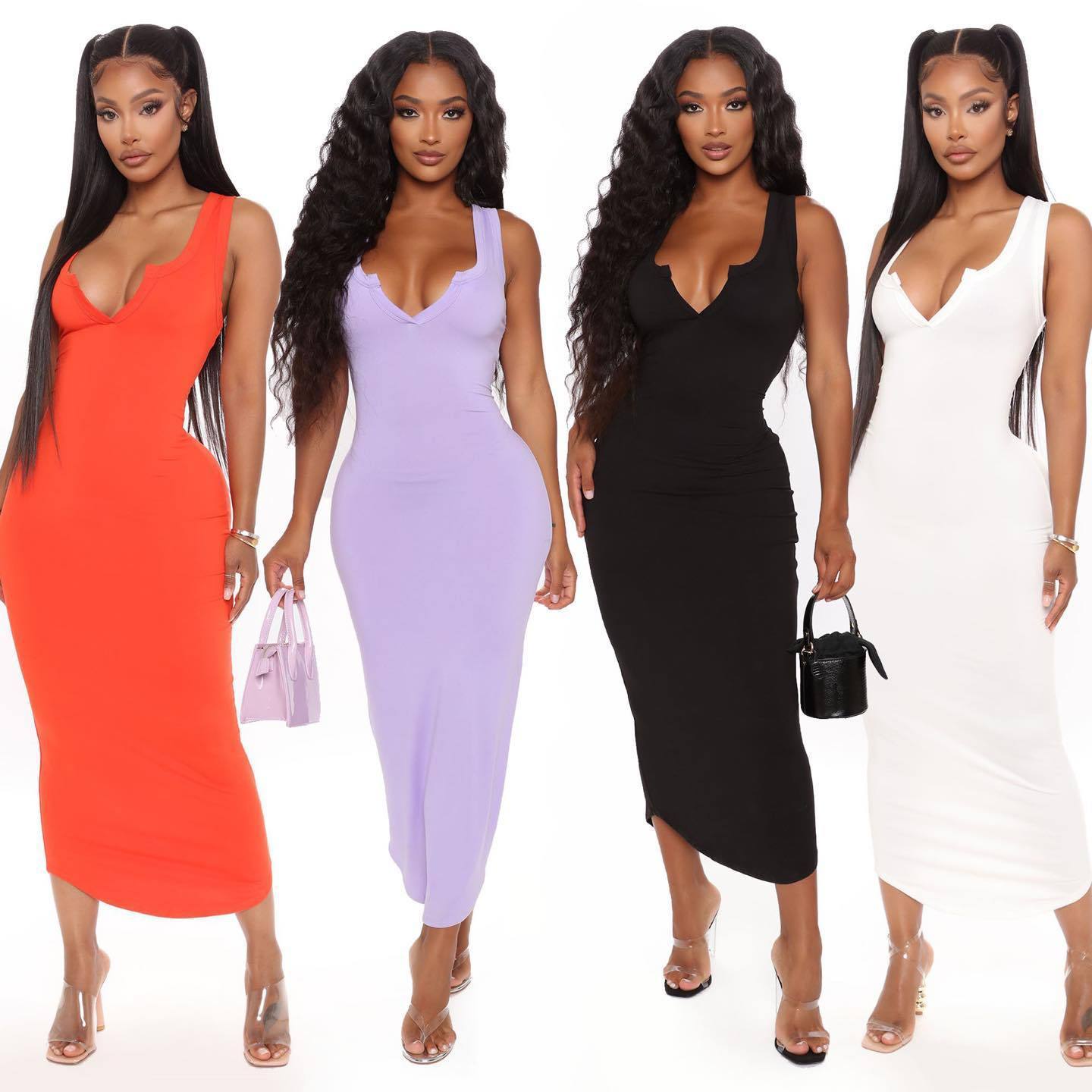 V-Neck S-Curve Elegance Dress