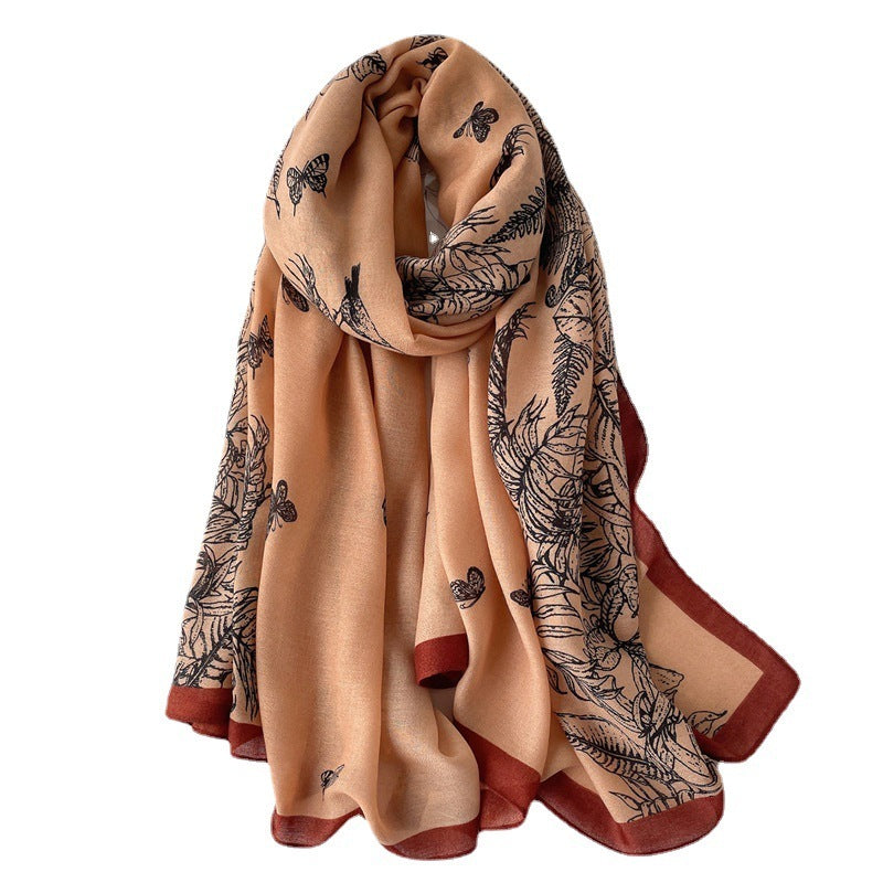 Scarf Female Autumn And Winter Travel Decoration Thin Cotton And Linen Long Shawl