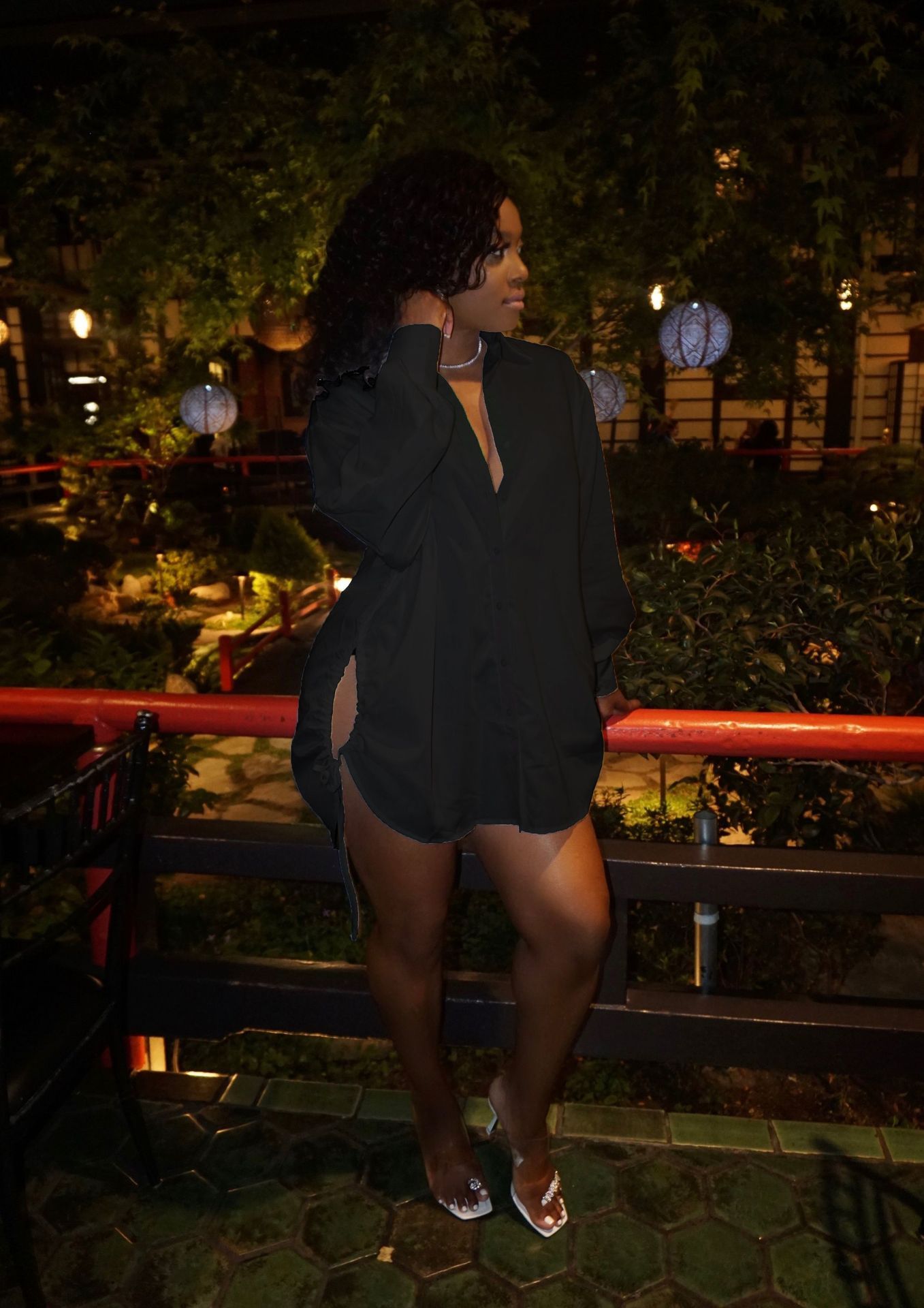 European American Style Shirt Dress