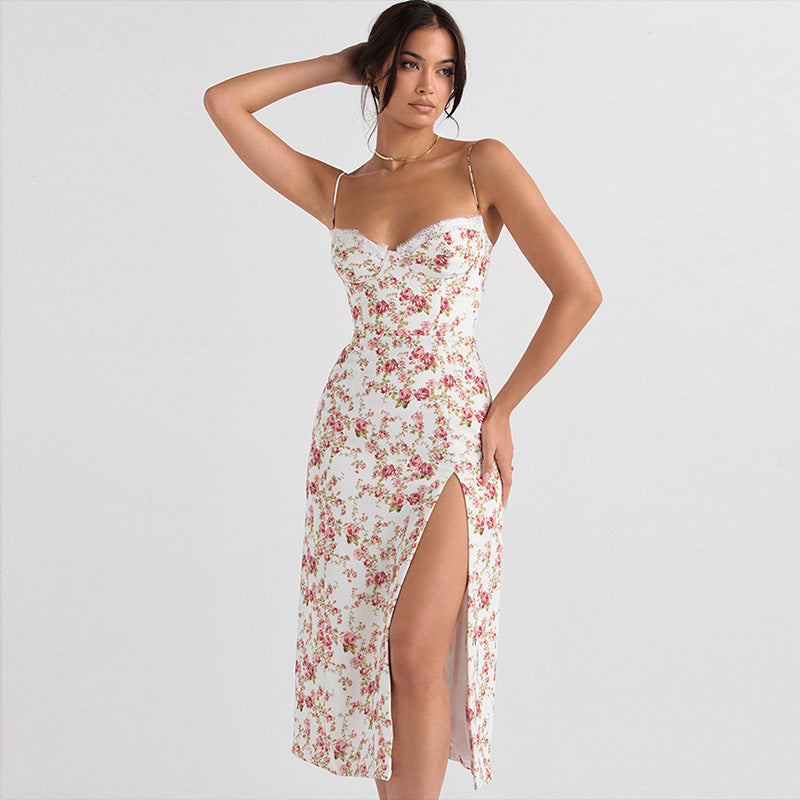 Blooming Lace Floral Suspender Dress