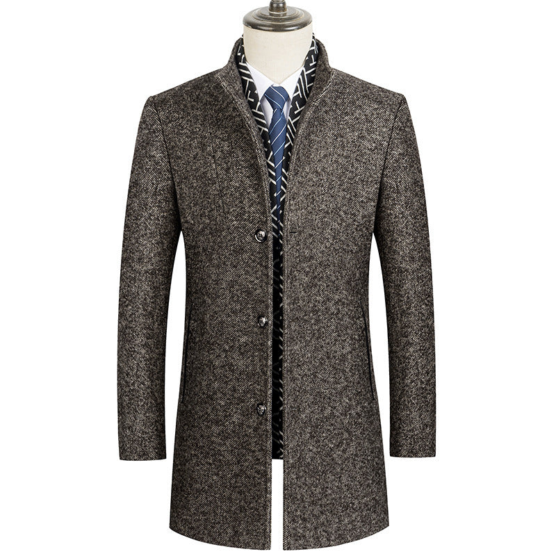 Dad's Cotton Padded Stand-up Collar Winter Coat
