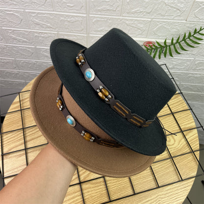 Vintage Luxe Flat Crown Hat
